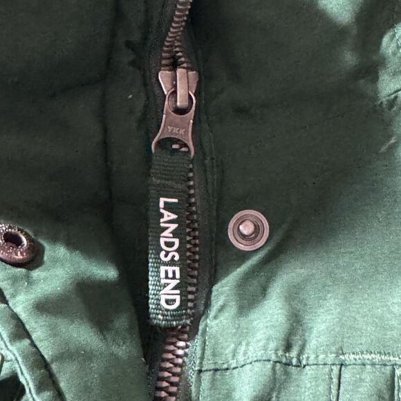 Land’s End Expedition Down Parka Winter Coat Hooded Womens Small Forest Green - Picture 3 of 14